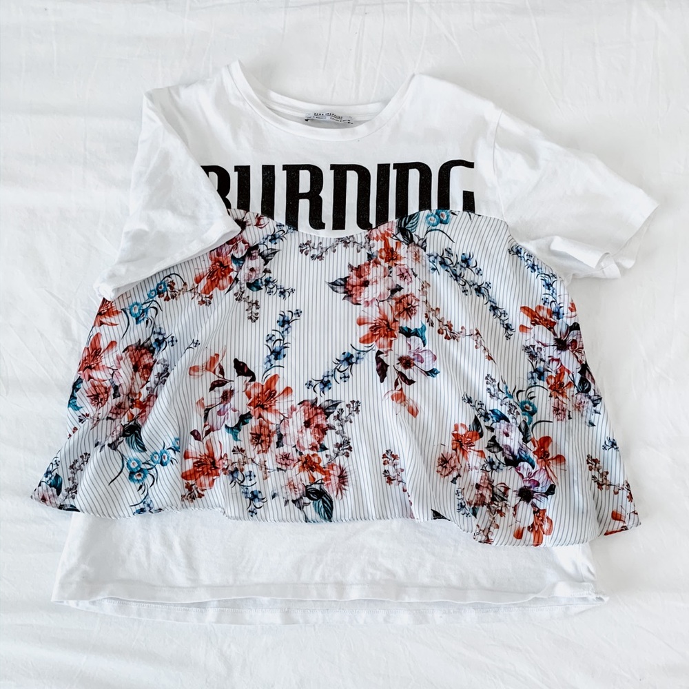 Zara floral and print top